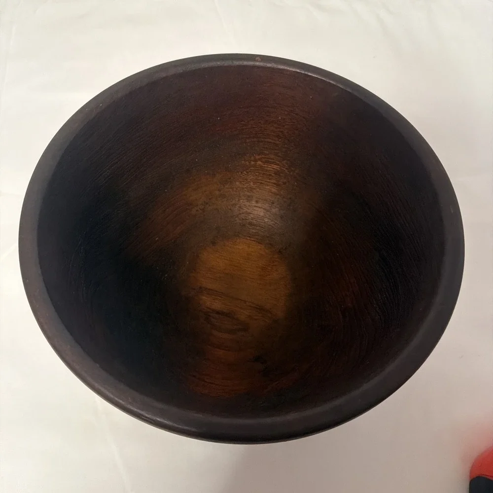 Vintage MCM  Solid‎ Teak Wood Salad Bowl  10